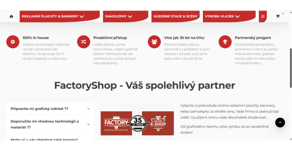 Reference e-shopu factoryshop.cz